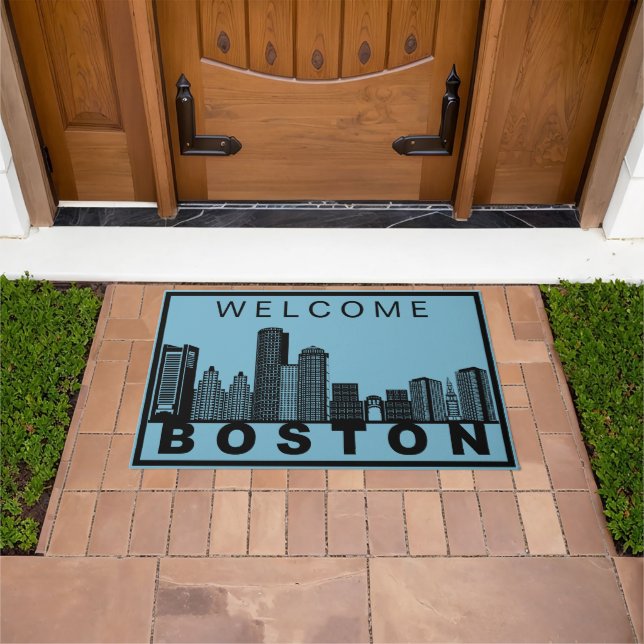 Felpudo Silueta del horizonte de Boston  (Exterior)