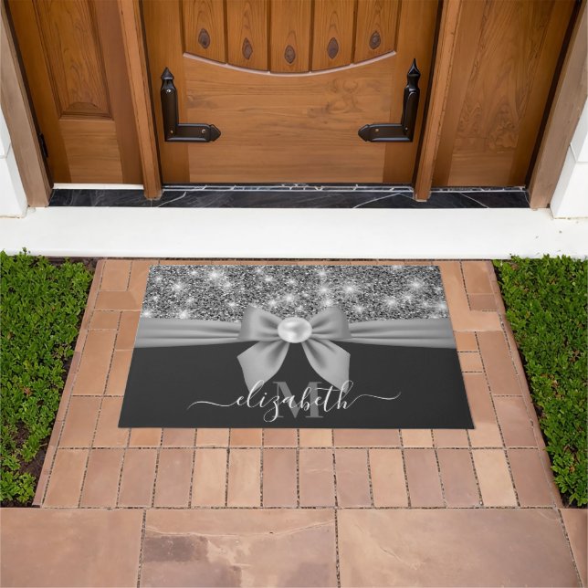 Felpudo Silver Purpurina y Bow (Exterior)
