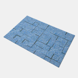 Felpudo Silvery blue texture with mosaic effect and relief