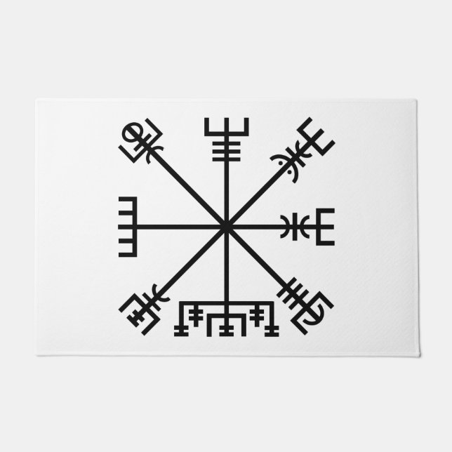 Felpudo Símbolo de viking de vegvisir (Anverso)