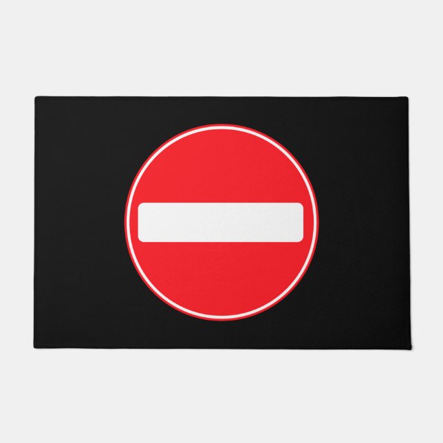 Felpudo Símbolo divertido "No entrar" Introvertido antisoc (Anverso)