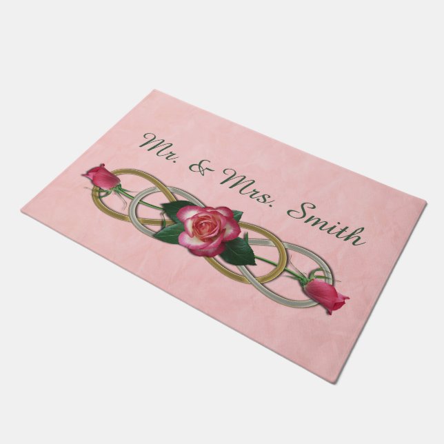 Felpudo Símbolo Doble infinito - Rosa plata dorada (Angular)