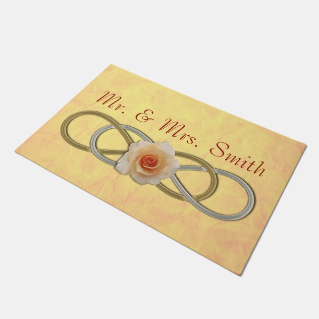 Felpudo Símbolo Infinidad doble - plata de oro Rosa (Angular)