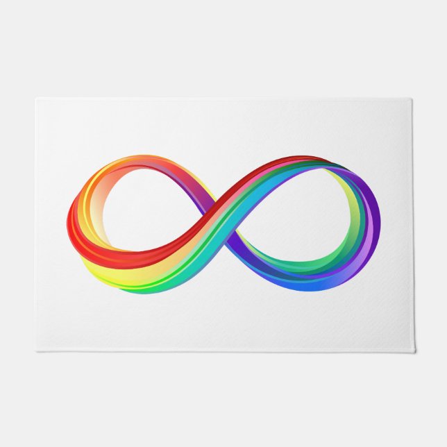 Felpudo Símbolo infinito arcoiris en capas (Anverso)