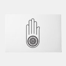 Símbolo jain de Ahimsa (mano de la no violencia)