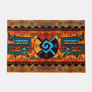 Felpudo Símbolo maya colorido #6 de Hunab Ku