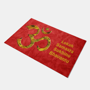 Felpudo Símbolo santo OM/oro y mantra de Aum
