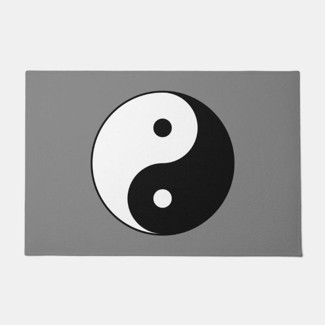 Felpudo Símbolo Yin y Yang (taoísta chino Taijitu) (Anverso)