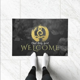 Felpudo Símbolo Zen de la postura de meditación de oro del