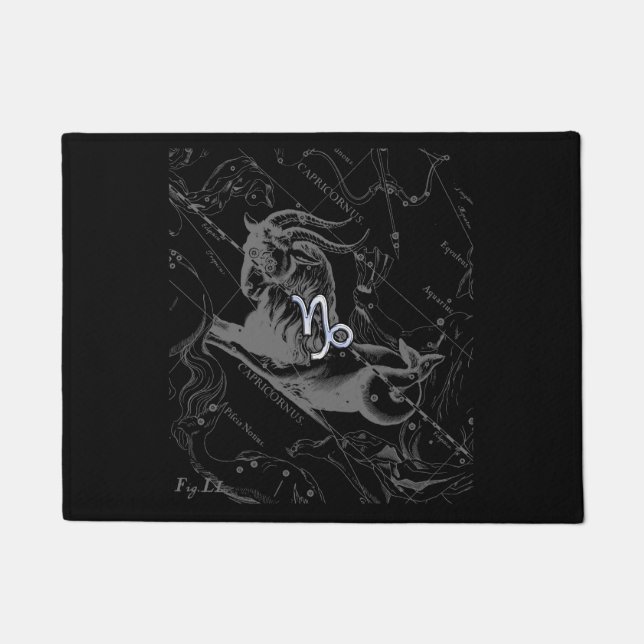 Felpudo Símbolo zodiaco cromado de capricornio en Hevelius (Anverso)