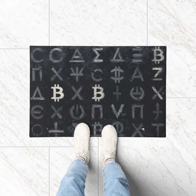 Felpudo Símbolos de Bitcoin (Estilo: 13) (Interior)