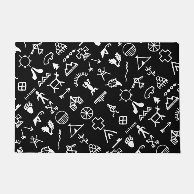 Felpudo Símbolos de imágenes nativas estadounidenses (Anverso)