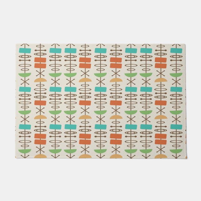 Felpudo Símbolos de la era atómica multicolor (Anverso)