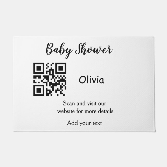 Felpudo Simple baby shower website barcode QR add name det (Anverso)