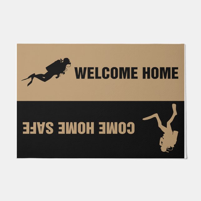 Felpudo Simple Diving Doormat, Ocean Design (Anverso)