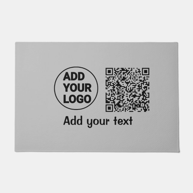 Felpudo Simple minimal q r code add logo scan code name te (Anverso)