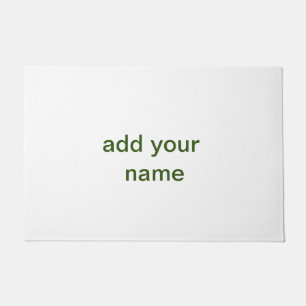 Felpudo Simple minimal verde añade tu texto nombre foto pe
