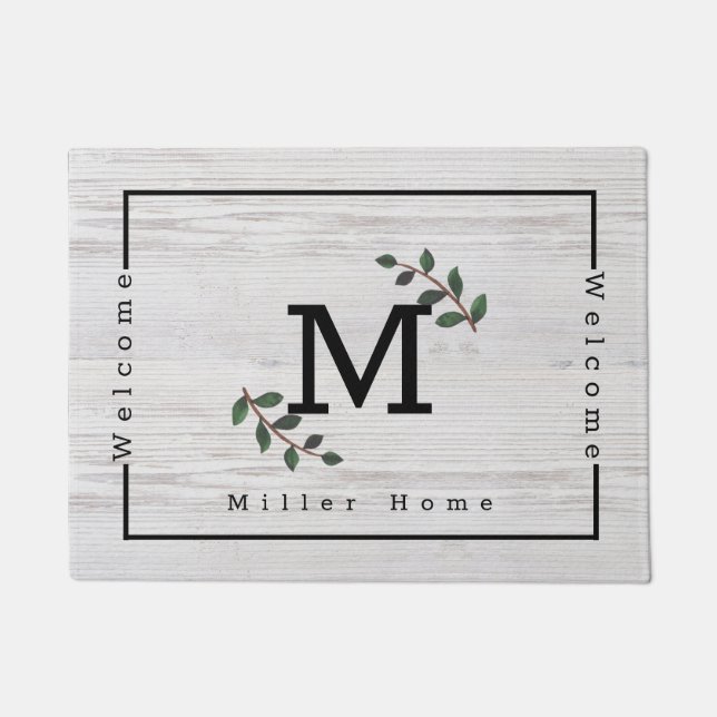 Felpudo Simple Nature Brands First Letter Personalizado (Anverso)