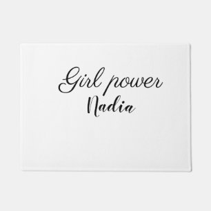 Felpudo simple poder de chica minimalista agregar nombre t