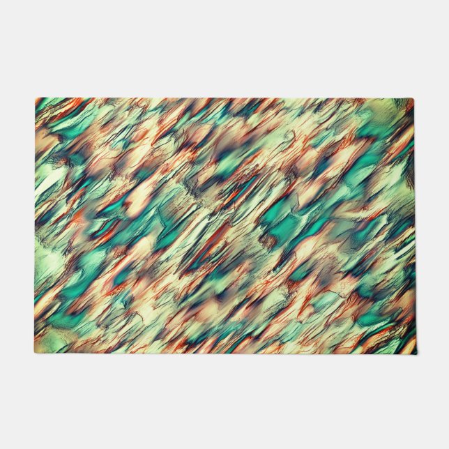 Felpudo Simulación de rocas o estalagmitas en verde a sepi (Anverso)