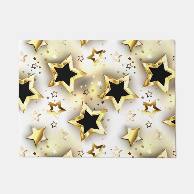 Felpudo Sin inconvenientes de luz con estrellas de oro (Anverso)