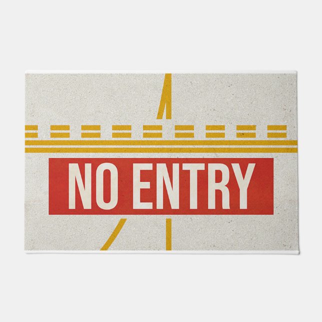Felpudo Sin Puerta De Entrada, Mat Retro Simple (Anverso)