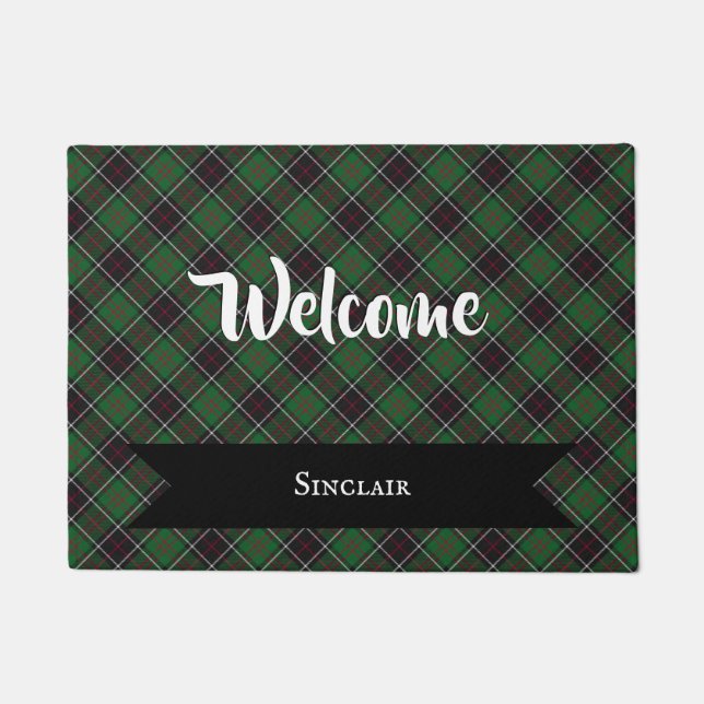 Felpudo Sinclair Clan Scottish Tartan Plaid Pattern (Anverso)