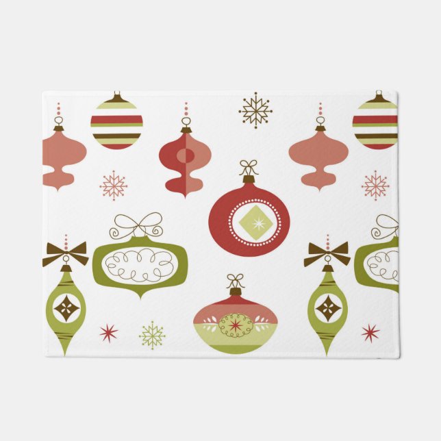 Felpudo Sistema de ornamentos retros del navidad (Anverso)