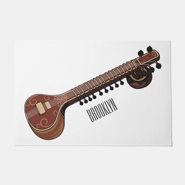 Felpudo Sitar personalizado ilustracion (Anverso)