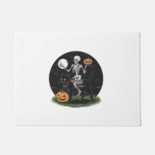 Felpudo Skeleton Montando Calabaza divertida Halloween con