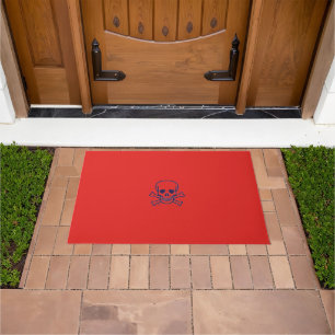 Felpudo Skull n Bones rojo grande doormat