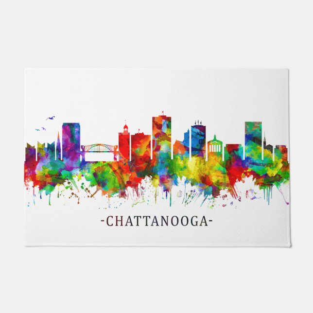 Felpudo Skyline de Chattanooga Tennessee (Anverso)