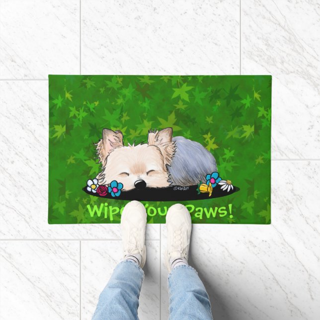 Felpudo Sleepy Garden Helper Yorkie Doormat (Interior)