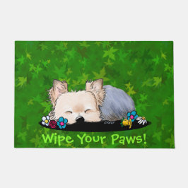 Felpudo Sleepy Garden Helper Yorkie Doormat