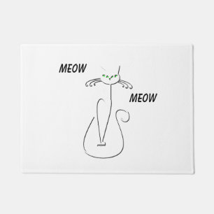 Felpudo Slinky Black Cat Meow Meow Personalizado Textos Oj