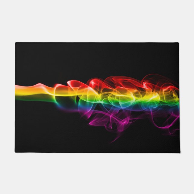 Felpudo SlipperyJoe's Rainbow humo de vapor ripple arco ir (Anverso)