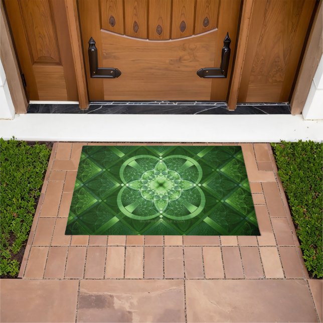 Felpudo SlipperyJoe's Saint Patrick's Day glowing four lea (Exterior)