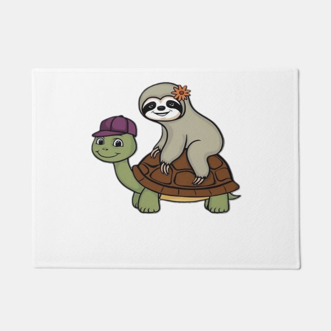 Felpudo Sloth riding a turtle Classic T-Shirt (Anverso)