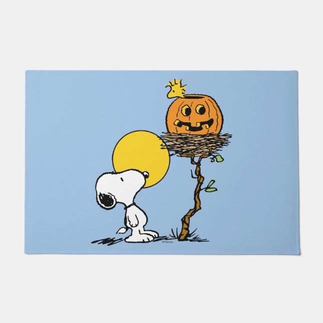 Felpudo Snoopy & Woodstock Nest con Jack O' Lantern (Anverso)