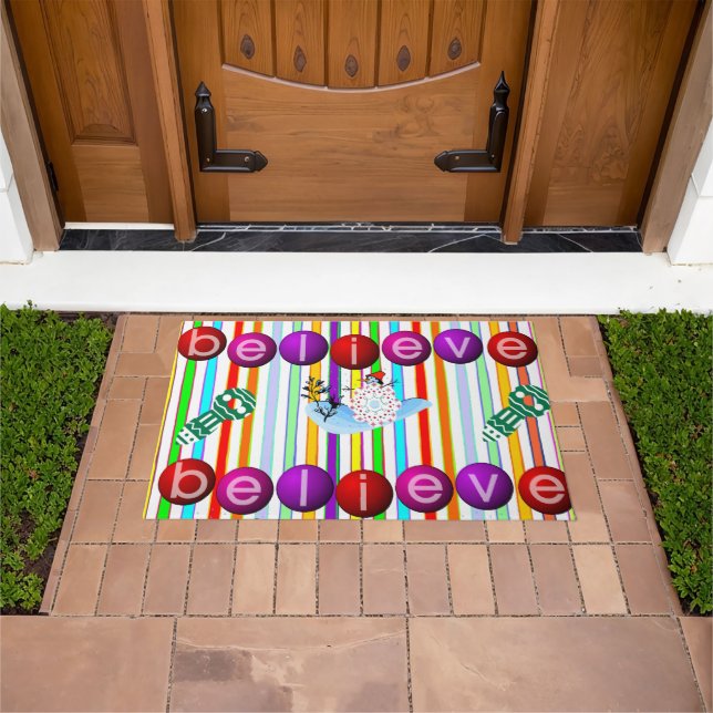 Felpudo Snowman cree a los Navidades Matt Doormat (Exterior)