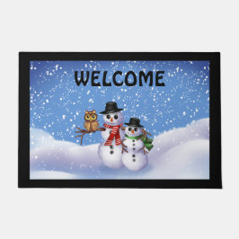 Felpudo Snowman Winter Door Mat