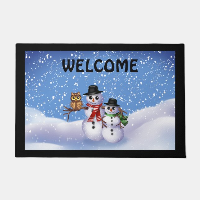 Felpudo Snowman Winter Door Mat (Anverso)