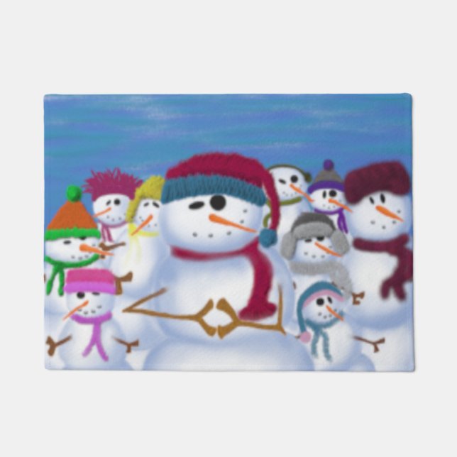 Felpudo Snowmen lindo y caprichoso (Anverso)