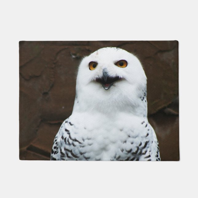 Felpudo Snowy Owl dmcna (Anverso)