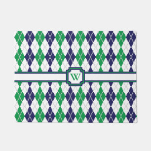 Felpudo Sobre el Doormat Verde Argyle