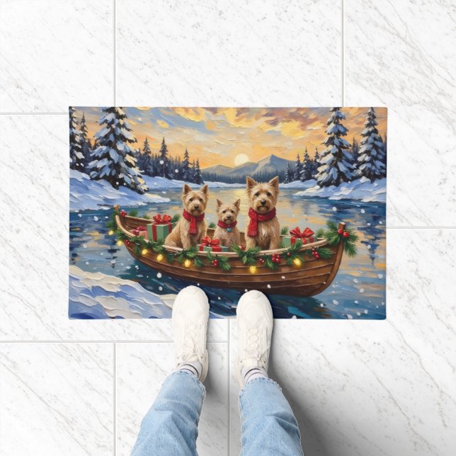 Felpudo Soft Coated Wheaten Terrier Christmas Boat Holiday (Interior)