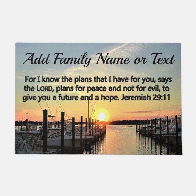 FELPUDO SOL EN EL LAGO JEREMIAH 29:11 PERSONALIZADO (Anverso)
