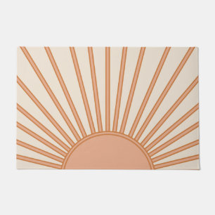 Felpudo Sol Sunrise Earth Tones Terracotta Retro Sunshine