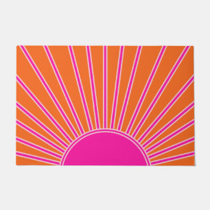 Felpudo Sol Sunrise Naranja Y Sol Pink Preppy