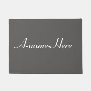 Felpudo sólido gris personalizado con personalizado de nom